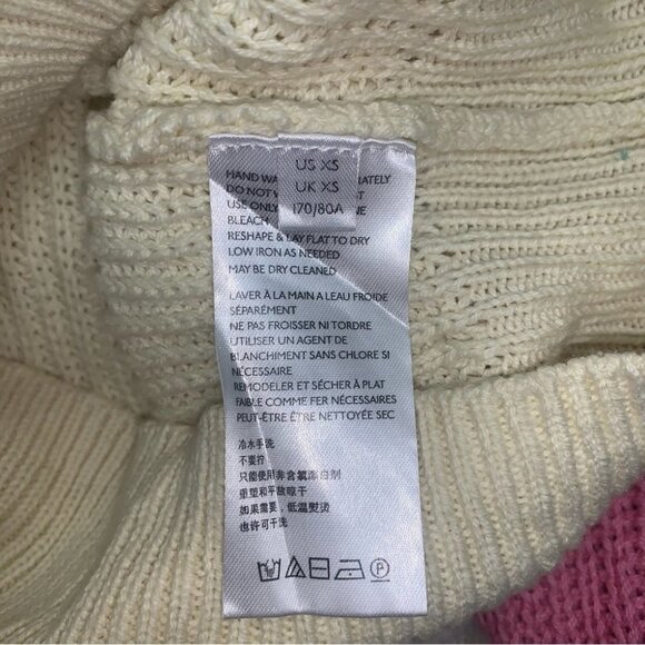 BDG Urban Outfitters Taylor Collared Sweater Size XS Cream Pink Cropped  Knitted - Picture 8 of 9